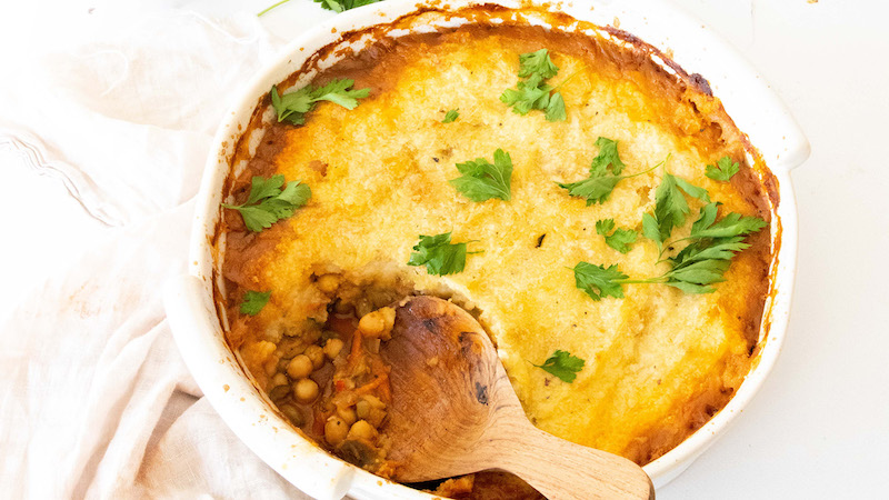Chickpea shephards pie Meat-free chickpea shephard's pie