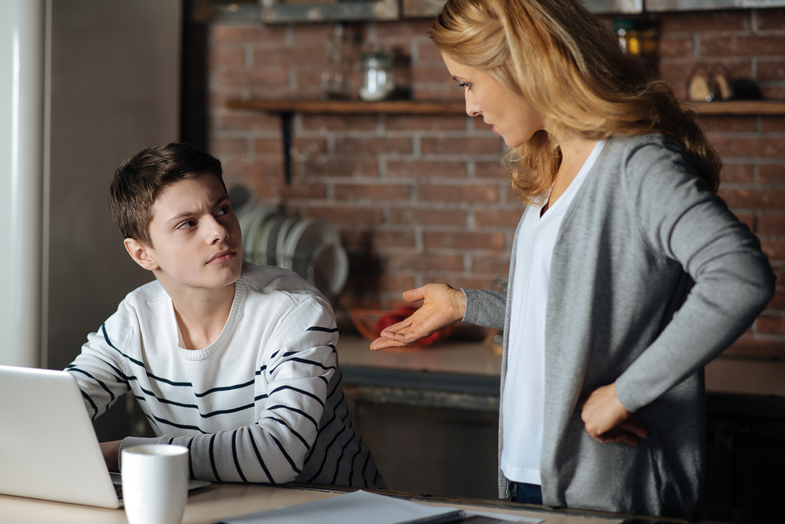 Mum talking to teen boy about internet porn