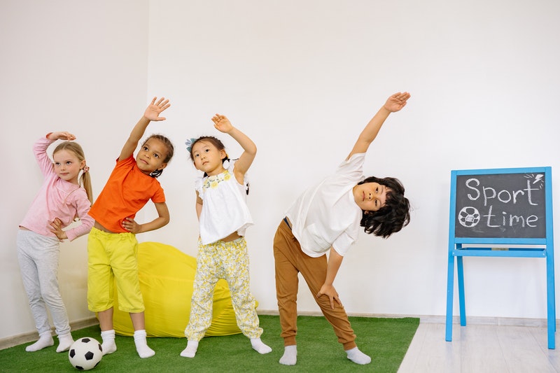 Children participating in childcare centre activities
