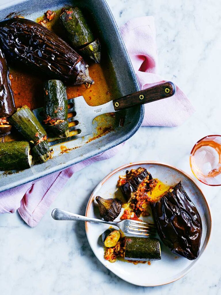 stuffed zucchini and eggplant