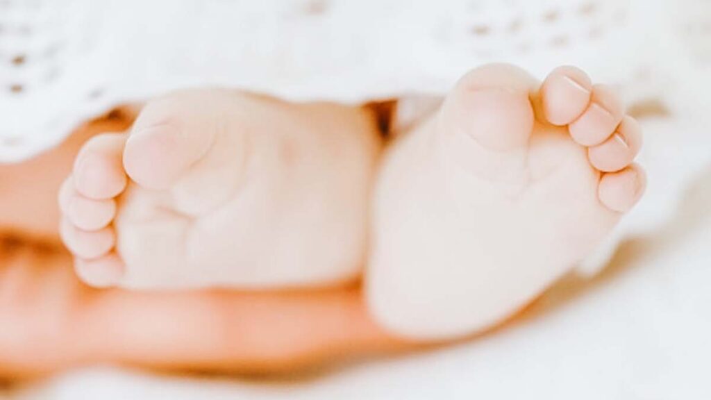 Close-up of baby feet
